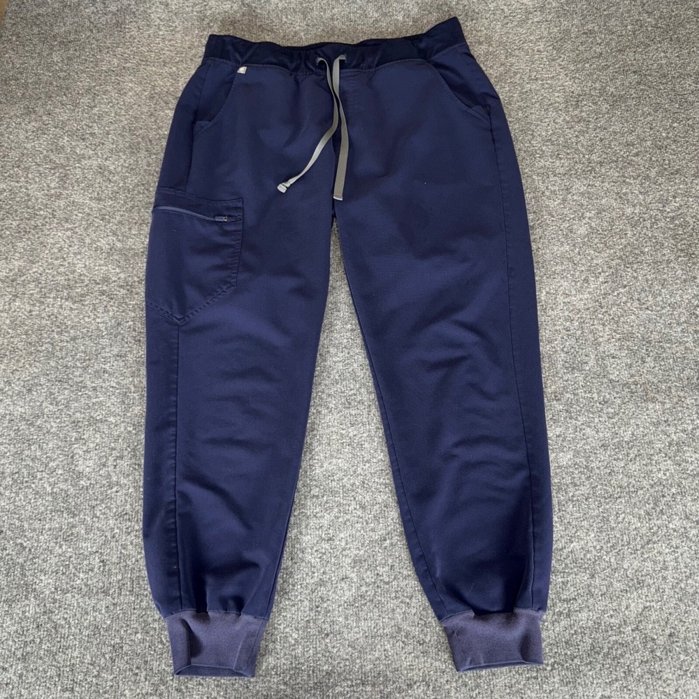 FIGS Zamora‎ Jogger Scrub Pants Womens Large 31x28 Navy Stretch Medical Uniform